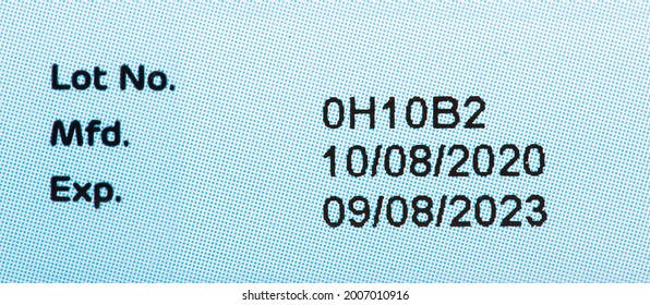 Instruction Number Manufacturing Date Expiry Date Stock Photo ...