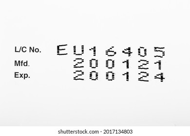 Instruction Of Lot Number, Manufacturing Date, And Expiry Date Label Of A Product.