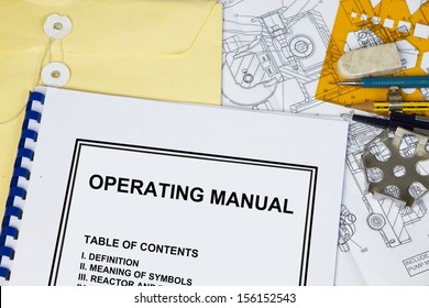 Instruction and Operating manual l of a machinery with engineering tools.