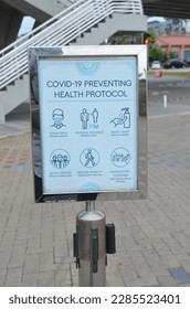 instructions for protecting public places during a pandemic - Shutterstock ID 2285523401