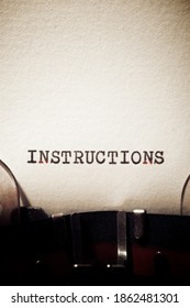 Instructions Word Written With A Typewriter.