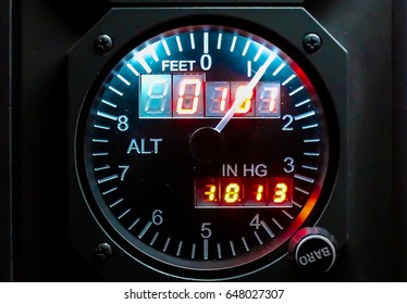 Instrument Altimeter In Airplane