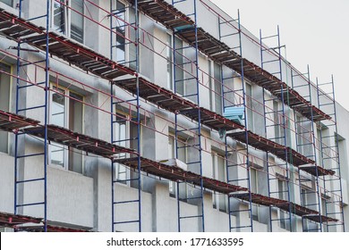 Insulating And Repair Works On The School Building. Improving Energy Efficiency. Selective Focus. 