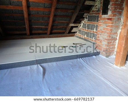 Insulation of the attic - polystyrene, Heating the attic , 