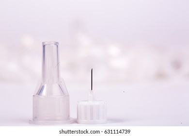 Insulin Needle On White Background