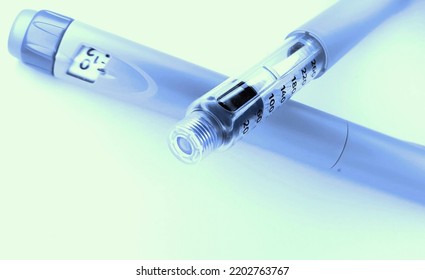 Insulin Pens,   Empty Cartridge, On A White Background