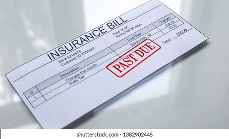 Insurance Bill Past Due, Seal Stamped On Document, Payment For Services, Tariff