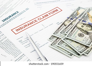 Insurance Claim Form And Compensate Money, Accidental And Insurance Concepts