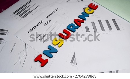 Insurance Concept Image Featuring Application Form and Business Data
