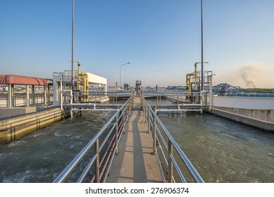 Intake Water With Chemical Addition Process In Water Treatment Plant