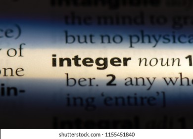 Integer Word In A Dictionary. Integer Concept.