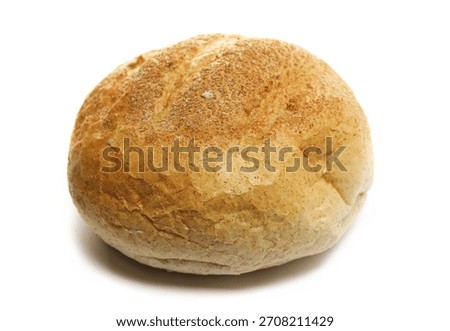 Integral rye bread loaf isolated on white background, side view