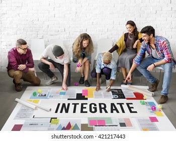 Integrate Combine Equality Immigration Merge Concept - Shutterstock ID 421217443