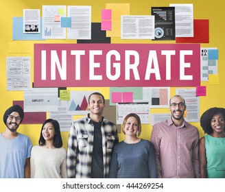 Integrate Combine Equality Immigration Merge Concept - Shutterstock ID 444269254
