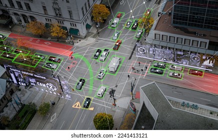 Integrated control system simulation and autonomous driving in smart city - Shutterstock ID 2241413121