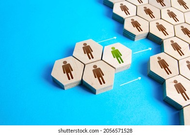 Integration of the team into a new company. Attracting investors. Expansion of the staff, increase in the number of employees. Employment hiring workers. Human resources. Team building, teamwork - Shutterstock ID 2056571528