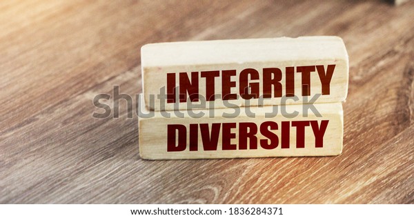 Integrity Diversity Words Written On Wooden Stock Photo 1836284371 ...