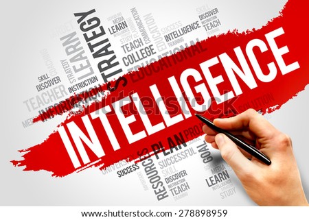 Intelligence word cloud, education concept