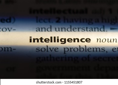 intelligence word in a dictionary. intelligence concept.