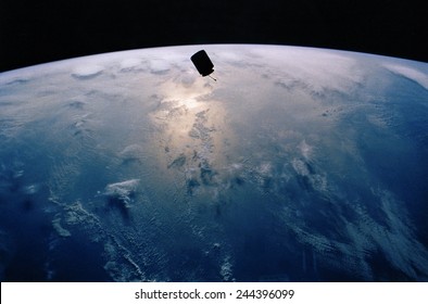 INTELSAT VI, a communication satellite was stranded in an unstable orbit after its March 1990 launch. Photographed in orbit from the Space Shuttle Endeavour. - Powered by Shutterstock