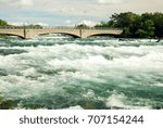 Intense Rapids roar down the Niagara River just before heading over the falls