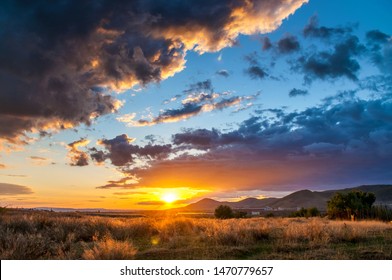 Intense sunset with massive clouds covering the sky