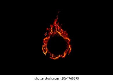 intensely burning fireball on black background