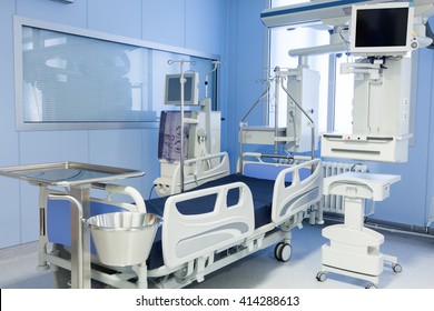 Intensive Care Unit With Dialysis Device In Clinic.