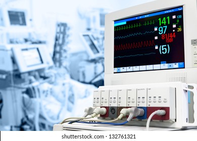 Intensive Care Unit With ECG Monitor