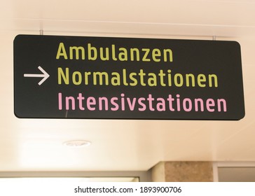 An Intensive Care Unit Sign, Medical Treatment In A Hospital