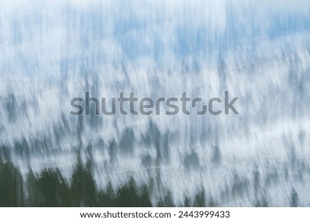 Intentional Camera Movement (ICM) of sparse forest and snow-covered ground has created a hazy, dream-like combination of the two.