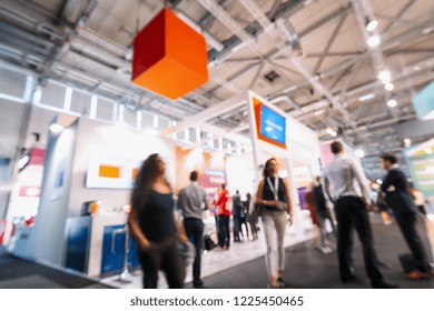 Intentionally blurred trade fair background 