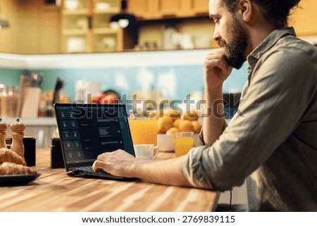 Interacting with AI chatbot, interface on laptop, generative AI, large language models, prompt-based conversation, and smart automation, delivering efficient online responses, internet of things.