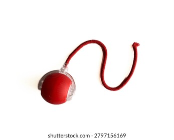 Interactive cat toy tower with rolling balls and a spring mouse, isolated on white background. Plastic roller track toy for kitten entertainment, pet shop product, and veterinary commercial mockup.