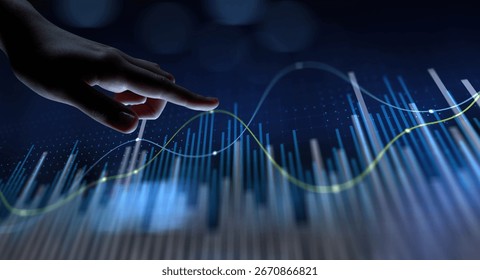 Interactive Data Analysis and Forecasting. Business and finance concept.