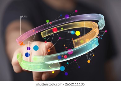 Interactive Data Visualization with Colorful Nodes and Lines