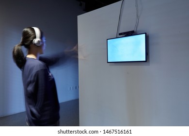 An interactive installation is taking place in an art gallery - Powered by Shutterstock