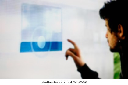 Interactive screen. Blur, bokeh, defocus the image for the background