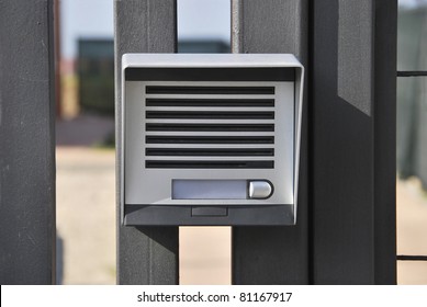 Intercom. Electronic device for intercommunication. Security system - Shutterstock ID 81167917