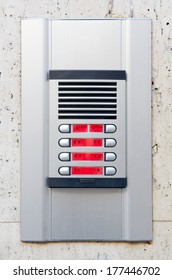 Intercom system at the entrance of a block of flats - Shutterstock ID 177446702