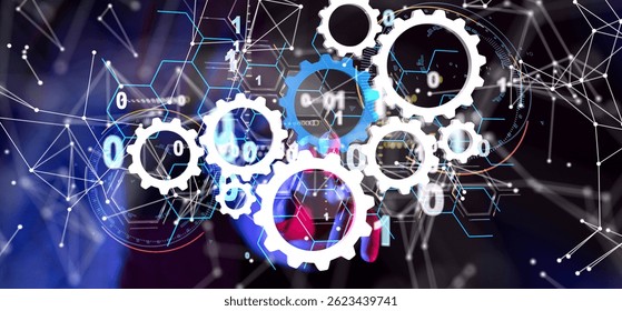 Interconnected Gears and Digital Network: Technology Synergy