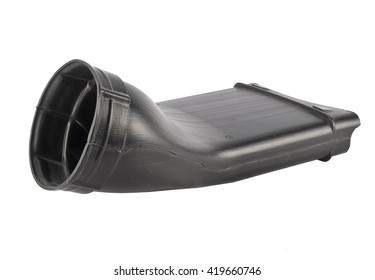 Intercooler Pipe Which Is Placed In The Air Filter Flow Between The Turbocharger And The Engine Intake. Car Rubber Intake Radiator Hose Isolated On White Background. 