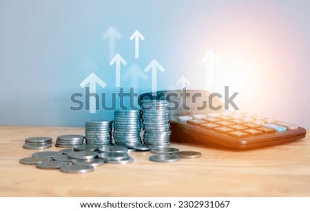 interest on saving account concept , financial investment and income management