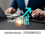 Interest rate and dividend concept, Investors are calculating profits and costs, return on stocks and mutual funds, long term investment for retirement, Long term business plan.