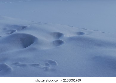 The interesting abstract composition of the snow field with the powdery white in Sapporo Japan