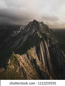 Interesting Light Hitting A Grassy Ridge Line.