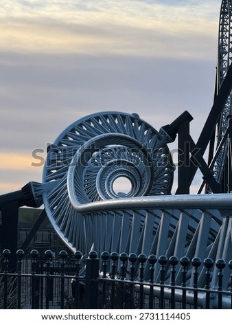 Interesting view of a rollercoaster 