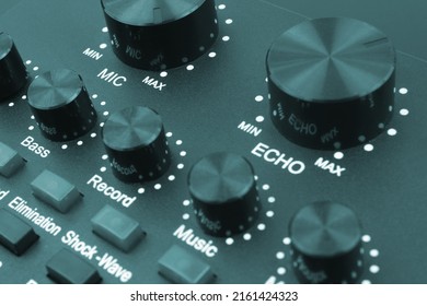 Interface of device for working with sound close up