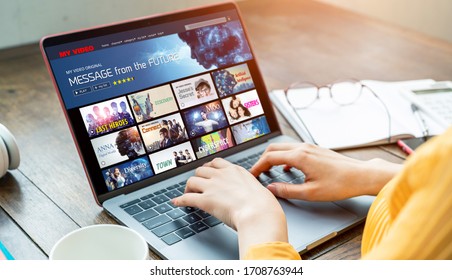 Interface Of Video Distribution Service. Subscription Service. Streaming Video. Communication Network.