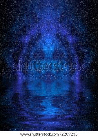Intergalactic mist - Deep Space Nebula details and clouds - Nebula in the shape of human skull